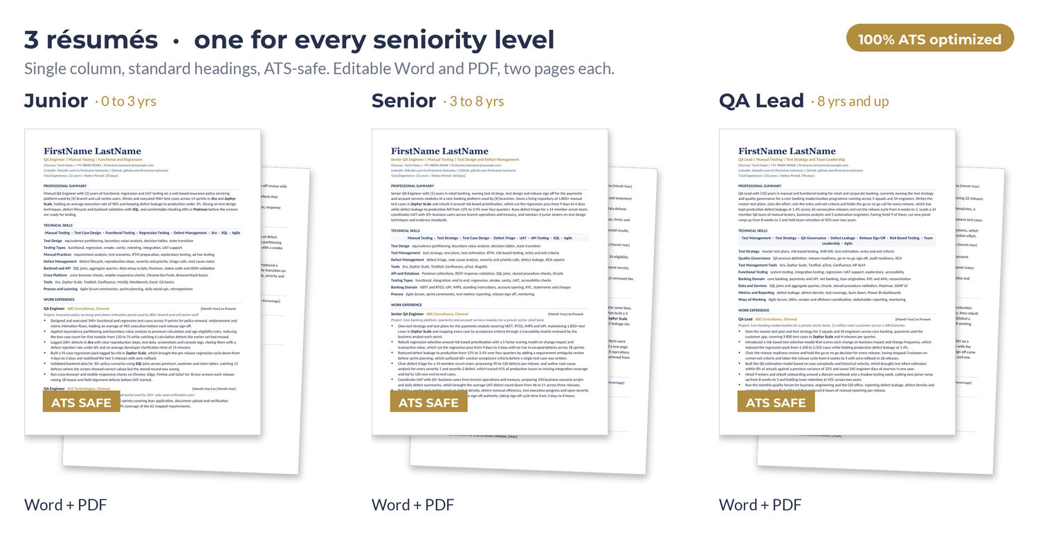 3. Manual Testing Resume, its contents